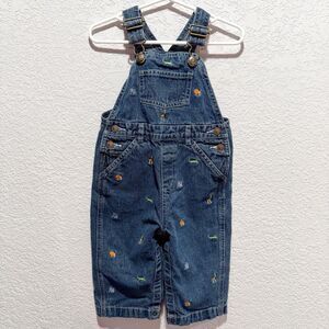 Vintage Gymboree Jungle Friends Denim Overalls Y2K 2006 Size 12-18 Months